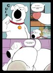  absurd_res brian_griffin canid canine canis domestic_dog english_text family_guy feet genitals giantboonehusky_(artist) hi_res macro mammal masturbation micro paws penis squeezing text 