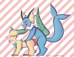  absurd_res animal_genitalia animal_penis blush canine_penis duo eeveelution female feral feral_on_feral fluffy genitals hi_res i69himdaily leafeon male male/female nintendo penis pok&eacute;mon pok&eacute;mon_(species) sex simple_background tongue tongue_out vaporeon video_games 