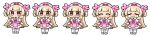  1girl :&lt; :d :o ^_^ apron bangs blunt_bangs blush_stickers bunny_hair_ornament closed_eyes closed_mouth collared_shirt crying eyebrows_visible_through_hair fang hair_ornament hat kanikama light_brown_hair multiple_views natori_sana nurse_cap open_mouth pink_apron pink_footwear pink_headwear pleated_skirt puffy_short_sleeves puffy_sleeves sana_channel shirt short_sleeves simple_background skirt smile streaming_tears tears thighhighs two_side_up v-shaped_eyebrows virtual_youtuber wavy_mouth white_background white_legwear white_shirt white_skirt 