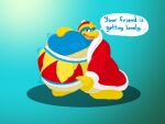  4:3 avian bird clothed clothing dialogue english_text king_dedede kirby_(series) koopaminion male male_pred nintendo overweight overweight_male penguin solo text unwilling_vore video_games vore 