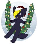  alpha_channel anthro canid canine canis christmas christmas_clothing christmas_headwear clothing cute_eyes cute_face fur gleevale hair hat headgear headwear holidays looking_at_viewer male mammal open_mouth santa_hat simple_background smile solo unknown_artist wolf 