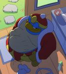  avian bird building bulge clothed clothing clothing_aside hi_res house king_dedede kirby_(series) male male_pred nintendo overweight overweight_male penguin sharkvore unwilling_vore video_games vore 