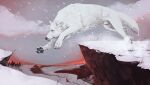 2021 animal_genitalia arctic_wolf barely_visible_genitalia black_nose canid canine canis cloud detailed_background feral fully_sheathed fur genitals hi_res i-psilone male mammal outside paws quadruped sheath sky snow solo white_body white_fur wolf 