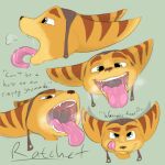  1:1 breath da~blueguy dialogue imminent_vore lombax low_res male mammal mouth_shot open_mouth ratchet ratchet_and_clank sketch_page solo sony_corporation sony_interactive_entertainment tongue tongue_out video_games vore 
