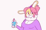  3:2 abunbot animated anthro belly_inflation big_breasts breast_expansion breasts clothing expansion female hyper inflation keffotin lagomorph leporid mammal milkshake nipples nude rabbit short_playtime smile soleil_(keffotin) solo thick_thighs weight_gain wide_hips 