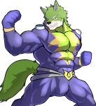  abs anthro canid canine canis clothing fur green_body green_fur hi_res live-a-hero male mammal muscular muscular_anthro muscular_male pecs serenaught solo spandex superhero tight_clothing video_games wolf wolf_villain_(live-a-hero) 