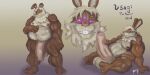  anthro balls big_penis chubby_male diety domination evil_grin foreskin genitals hi_res huge_penis hyper hyper_genitalia hyper_penis hypnotic_eyes lagomorph leporid male male_domination mammal overweight overweight_anthro overweight_male penis rabbit smile solo toggle uncut 