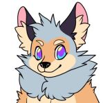  anonymous_artist canid canine felice fluffy fox low_res male mammal smile 