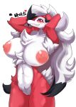  &lt;3 2021 absurd_res anthro anthrofied areola big_breasts black_body black_fur black_hair black_nose blush breasts canid canine chest_tuft clenched_teeth clitoris female fur genitals grey_body grey_fur hair hbky1101 hi_res huge_breasts kemono korean_text looking_at_viewer lycanroc mammal midnight_lycanroc multicolored_body multicolored_fur multicolored_hair nintendo nipples nude pink_sclera pok&eacute;mon pok&eacute;mon_(species) portrait pupils pussy red_body red_eyes red_fur sharp_teeth simple_background slit_pupils solo teeth text three-quarter_portrait translation_request tuft video_games white_background white_body white_fur white_hair 
