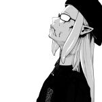  1girl beret blood blood_on_face collared_shirt derivative_work glasses greyscale hair_behind_ear hat highres hololive hololive_english kaneki_profile_picture leaning_back manga_panel_redraw meme monochrome ninomae_ina&#039;nis parted_lips pointy_ears secretperson shirt solo tentacle_hair tokyo_ghoul tokyo_ghoul:re virtual_youtuber white_background 