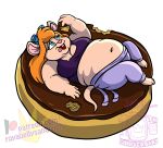  anthro chip_&#039;n_dale_rescue_rangers dessert disney doughnut female food gadget_hackwrench hi_res mammal mouse murid murine overweight overweight_anthro overweight_female rodent royaljellysandwich solo 