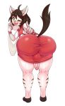  absurd_res anthro assassin bent_over breasts bulge butt cain clothed clothing domestic_cat dress erection felid feline felis genitals gynomorph hi_res intersex mammal one_eye_closed penis solo wink 