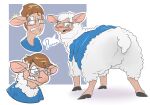  absurd_res bleating bovid caprine clothed clothing cloven_hooves domestic_sheep eyewear feral fur gaia1234 glasses hi_res hooves human human_to_feral male mammal partially_clothed sheep shirt solo species_transformation topwear transformation transformation_sequence white_body white_fur wool_(fur) 