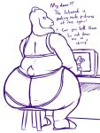  anthro big_butt boss_monster bovid butt caprine cellulite clothed clothing digital_media_(artwork) english_text female fur hi_res horn looking_back mammal mature_anthro mature_female nude open_mouth overweight overweight_anthro overweight_female oystercatcher7 simple_background solo text thick_thighs topwear toriel undertale video_games white_background white_body white_fur wide_hips 