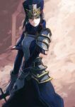  1girl armor artist_request collarbone gloves hat long_hair looking_at_viewer military military_hat military_uniform morag_ladair_(xenoblade) pauldrons reverse_trap short_hair shoulder_armor simple_background smile solo uniform white_gloves xenoblade_chronicles_(series) xenoblade_chronicles_2 