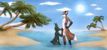  beach canid canine couple_(disambiguation) fellatio fox genitals hi_res knot lagomorph leporid luskfoxx male male/male mammal nude oral penile penis rabbit seaside sex shizu.or.fluor zebbunny 