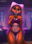  2021 5_fingers abs anthro aozee athletic athletic_anthro athletic_female bedroom bedroom_eyes black_nose bra breasts canid canine cleavage clothed clothing digital_media_(artwork) disney female fingers fox fur headdress humanoid_hands inside lingerie looking_at_viewer maid_marian mammal multicolored_body multicolored_fur narrowed_eyes navel open_clothing open_robe panties pinup pose red_body red_fur robe robin_hood_(disney) seductive signature smile solo strapless_bra strapless_clothing strapless_underwear thick_thighs two_tone_body two_tone_fur underwear undressing white_body white_fur wide_hips 