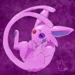  ambiguous_gender bunnyblanket curled_up eeveelution espeon female feral forked_tail hi_res nintendo paws pok&eacute;mon pok&eacute;mon_(species) solo tongue tongue_out video_games 
