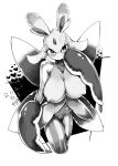  &lt;3 &lt;3_eyes absurd_res anthro arthropod big_breasts breasts female hbky1101 hi_res lurantis monochrome nintendo nipple_outline pok&eacute;mon pok&eacute;mon_(species) simple_background solo video_games white_background 