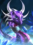 2021 activision blue_eyes claws cynder digital_media_(artwork) dragon eyelashes female feral hi_res horn legend_of_spyro looking_at_viewer portrait purple_body purple_scales scales scalie smile solo spines spyro_the_dragon telleryspyro video_games western_dragon wings 