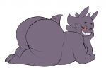  barefoot bedroom_eyes big_butt breasts butt curvy_figure digitalpelican feet female gengar ghost grin huge_butt lying narrowed_eyes nintendo nude on_front overweight overweight_female plump_(character) pok&eacute;mon pok&eacute;mon_(species) presenting presenting_hindquarters purple_body red_eyes seductive slightly_chubby small_feet smile solo spirit teeth thick_thighs video_games voluptuous wide_hips 