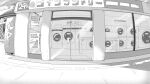  absurdres building door greyscale highres laundromat monochrome nabatani no_humans original outdoors poster_(object) road shadow vending_machine washing_machine 