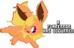  alpha_channel ambiguous_gender canid canine dustyspaghetti eeveelution english_text feral flareon fur glitch hi_res mammal nintendo one_eye_closed open_mouth pok&eacute;mon pok&eacute;mon_(species) simple_background smile solo text transparent_background video_games 