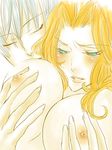  bleach blue_eyes blush breasts ichimaru_gin lowres matsumoto_rangiku nipples rangiku_matsumoto 