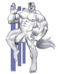  5_fingers 5_toes abs absurd_res alexei_korolev anthro besky_(artist) big_muscles big_penis black_glans black_hair black_nose canid canine canis feet fingers genitals glans hair hi_res huge_muscles humanoid_feet humanoid_genitalia humanoid_penis male mammal muscular muscular_anthro muscular_male nipples nude one_eye_closed pecs penis quads scar solo toes vein white_body wink wolf 
