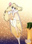  akaunkel alcohol animaniacs anthro beverage champagne champagne_glass female hi_res high_heels looking_at_viewer mammal minerva_mink mink mustelid musteline partially_submerged solo sparkles true_musteline warner_brothers 