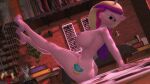  16:9 3d_(artwork) 4k absurd_res anthro anthrofied big_breasts breasts butt canid canine detailed_background digital_media_(artwork) equid equine female friendship_is_magic hair hasbro hi_res high_heels horn legs_up loveslove mammal multicolored_hair my_little_pony nipples nude pink_body plushie princess_cadance_(mlp) solo stairs unicorn widescreen 