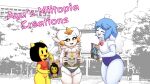  &lt;3 anthro ayuhaka blue_body blue_fur blush bovid caprine chelsi clothed clothing cute_face doll ear_piercing ear_ring female floppy_ears fur group half_naked happy hi_res holding_object horn humanoid karebuyet_(ayuhaka) mammal mii miitopia no_underwear piercing scorci sheep shirtless short_stack short_tail size_difference smile solo swimwear thick_thighs yopy yuh_(yopy) 