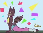  80&#039;s_theme anthro bottomwear butt clothed clothing digital_media_(artwork) exercise fuccoon fur hair hi_res honeymapache legwear looking_at_viewer male mammal pilates procyonid raccoon simple_background solo stretching topwear training workout workout_clothing yoga yoga_mat yoga_pants 