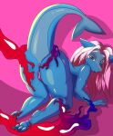  absurd_res anthro at ayame_emaya butt female genitals hi_res invalid_background invalid_tag kiu_piu overweight overweight_anthro overweight_female pussy raised_(disambiguation) sergal slime solo solo_focus viewer 