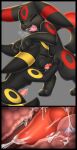  black_border border deep_throat eeveelution fellatio feral genitals hand_on_head hi_res internal kneeling knot knotting male male/male nintendo oral oral_knotting penile penis pok&eacute;mon pok&eacute;mon_(species) revous sex umbreon video_games 