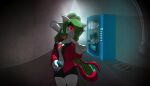  2021 7:4 absurd_res alley anthro baseball_bat bat_(object) beverage_can bottomwear clothing cybernetic_eye cyberpunk detailed_background female gardevoir ghostth39 glowing glowing_eyes hi_res midori_(rilex_lenov) nintendo pok&eacute;mon pok&eacute;mon_(species) red_eyes shorts solo vending_machine video_games 