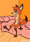  3_toes absurd_res anal_beads anthro balls black_pawpads canid canine chastity_cage chastity_device claws disney ear_piercing feet fox genitals hi_res male mammal nick_wilde open_mouth pawpads paws penis piercing remyart420 sex_toy soles solo spread_toes toe_curl toes zootopia 