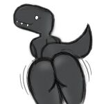  ambiguous_gender anthro butt dinosaur dinosaur_(google_chrome) google google_chrome hi_res monochrome reptile scalie shaking_butt solo unknown_artist 