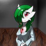  1:1 2021 female gardevoir ghostth39 glistening glistening_eyes gown green_hair hair hi_res humanoid inside nintendo pok&eacute;mon pok&eacute;mon_(species) red_eyes ruby_(ghostth39) solo video_games 