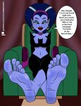  barefoot blue_body blue_skin brain_dead_13 feet female foot_focus hi_res humanoid humanoid_pointy_ears lipstick looking_at_viewer makeup mrchasecomix not_furry soles solo toes vampire vivi_(brain_dead_13) 