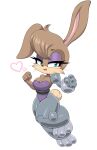  &lt;3 2021 absurd_res anthro archie_comics blue_eyes breasts bunnie_rabbot cleavage clothed clothing cybernetics eyelashes eyeshadow female head_tuft hi_res lagomorph leotard leporid looking_at_viewer machine makeup mammal purple_eyeshadow rabbit simmsyboy simple_background solo sonic_the_hedgehog_(archie) sonic_the_hedgehog_(comics) sonic_the_hedgehog_(series) tuft whiskers white_background 