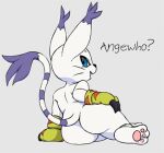  anthro bandai_namco big_butt butt digimon digimon_(species) female gatomon hand_on_hip looking_at_viewer looking_back pawpads short_stack solo teasing unknown_artist wide_hips 
