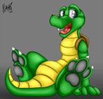  anthro croc croc:_legend_of_the_gobbos crocodile crocodilian crocodylid hi_res male naatti_(artist) reptile scalie signature solo 