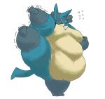  ambiguous_gender anthro belly blue_body feral gabu2929 lucario morbidly_obese nintendo obese overweight pok&eacute;mon pok&eacute;mon_(species) solo video_games yellow_belly 