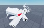  3d_(artwork) anthro canid canine canis cervid digital_media_(artwork) dragon fur halo horn hybrid knot male mammal roblox robloxian solo temporal_sins white_body white_fur wolf 