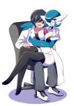  absurd_res breasts cleavage clothed clothing dr._voir duo female gardevoir hi_res human lucyfercomic male male/female mammal nintendo not_furry on_lap pok&eacute;mon pok&eacute;mon_(species) shiny_pok&eacute;mon sitting_on_lap video_games 