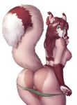  absurd_res accessory anthro blush bodily_fluids breasts brown_body brown_fur brown_hair butt canid canine clothed clothing female fox fur genital_fluids genitals green_clothing green_eyes green_panties green_underwear hair hair_accessory hair_ribbon healingpit hi_res inner_ear_fluff long_hair looking_at_viewer looking_back looking_back_at_viewer mammal multicolored_body multicolored_fur nipples panties panties_only presenting presenting_hindquarters presenting_pussy pussy pussy_juice ribbons solo solo_focus tan_body tan_fur topless tuft underwear underwear_only 