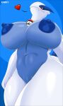 &lt;3 anthro areola big_breasts blue_background blue_body blush breasts conditional_dnp evov1 featureless_crotch hi_res huge_breasts legendary_pok&eacute;mon lugia multicolored_body nintendo nipples nude pok&eacute;mon pok&eacute;mon_(species) simple_background thick_thighs two_tone_body video_games white_body yuki_(evov1) 