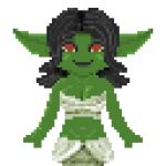  animated blackbetty clothed clothing digital_media_(artwork) female goblin humanoid humanoid_pointy_ears low_res nipples one_eye_closed pixel_(artwork) pixel_animation short_stack solo topless undressing wink 