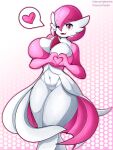  &lt;3 absurd_res big_breasts bottomless breast_squish breasts cleavage clothed clothing featureless_crotch female gardevoir gatotorii hair happy hi_res huge_breasts humanoid navel nintendo not_furry one_eye_closed open_mouth pink_body pink_eyes pink_hair pok&eacute;mon pok&eacute;mon_(species) solo squish thick_thighs video_games wide_hips wink 
